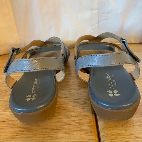 Naturalizer Sandals ‘Neina’ Heather Blue & Heather Gray Leather 1.5” Heel - Picture 6 of 11